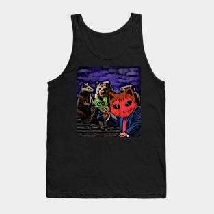 watercolor cat groundhog with heart zombie Tank Top